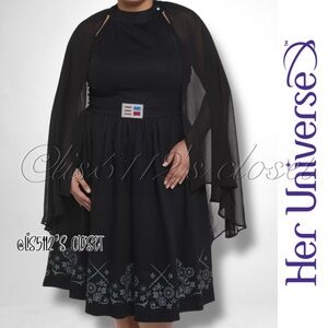 Her Universe x Disney Star Wars Darth Vader Cape Dress w/ Removable Cape 4X 26